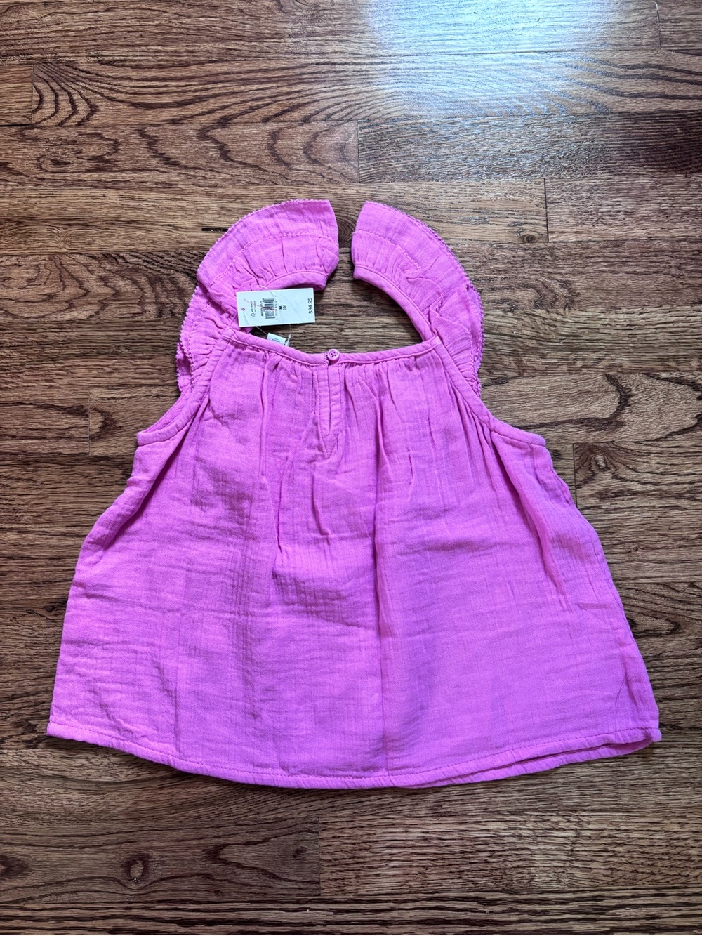 NWT Gap Girls Pink Sleeveless Ruffle Strap Top